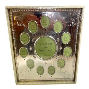 Disney Classic Poo Bear My First Year Silver Baby Photo Frame With 12 Monthly Op